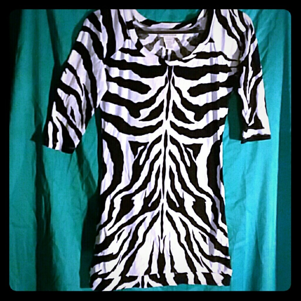 Black and White Tiger Stripe Mini Dress